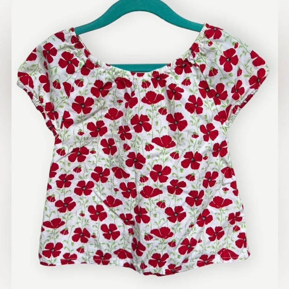 Gymboree Girls Toddler Kids Short Sleeve Floral Cotton Tank Top Shirt. 4. 4T.